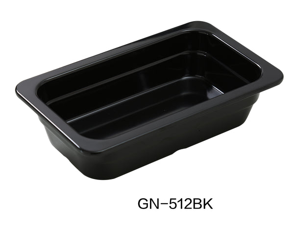 Yanco GN Pan Melamine 12.8" X 6.93" X 2.56" / 325 X 176 X 65mm PAN, GN 1/3 BLACK