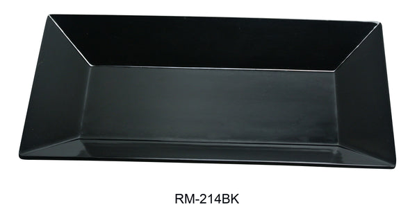 Yanco Rome Melamine 14" X 8" RECTANGULAR PLATE BLACK