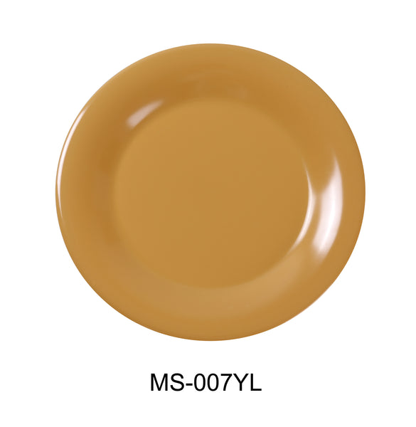 Yanco Milestone Melamine 7 1/2" WIDE RIM ROUND PLATE YELLOW