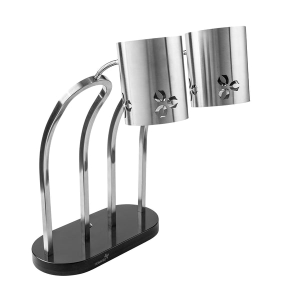 Iris™ Double Stainless Steel Heat Lamp, with Black Metal Base 1 EA