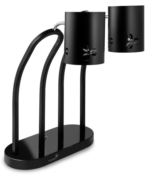 Iris™ Double Black Matte Heat Lamp, with Black Metal Base 1 EA