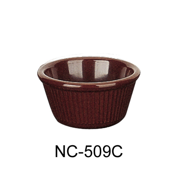 Yanco Accessories (Melamine) Melamine 2 7/8", 2 OZ FLUTED RAMEKIN CHOCOLATE