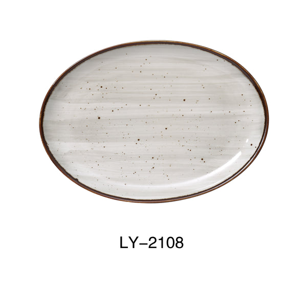 Yanco Lyon Chinaware 8" X 5 1/2" X 3/4"COUPE PLATTER