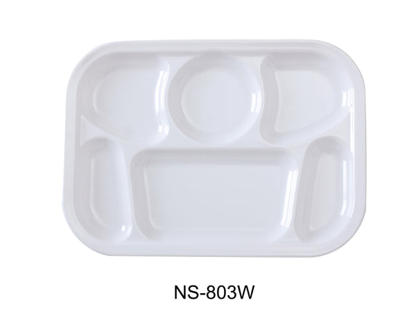 Yanco Nessico Melamine 13" X 9 1/2" 6-COMPARTMENT WHITE