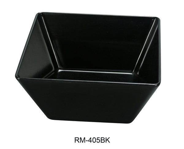 Yanco Rome Melamine 5" X 2 3/4"H SQUARE BOWL 18 OZ BLACK