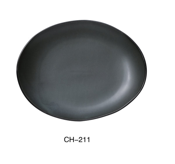 Yanco Champs Chinaware 11" X 9" X 1 1/4" OVAL PLATE