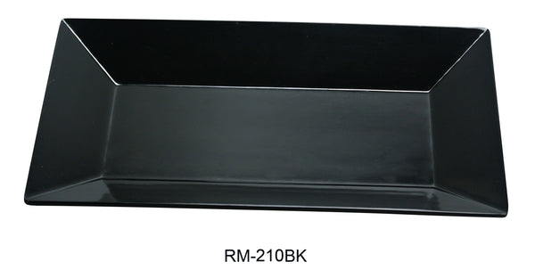 Yanco Rome Melamine 10" X 6" RECTANGULAR PLATE BLACK