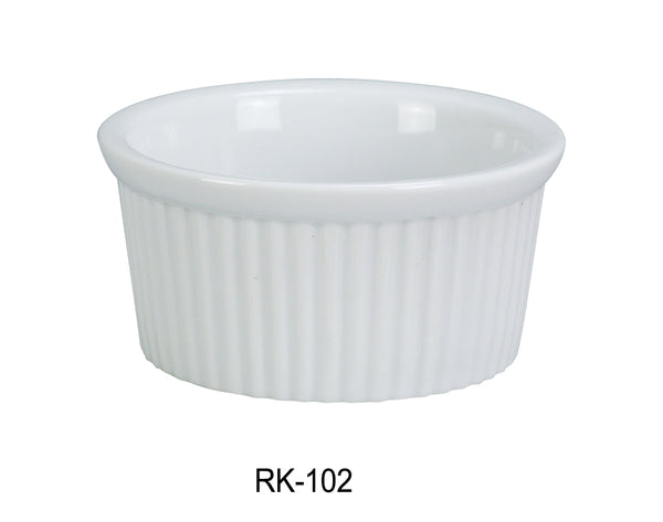 Yanco Accessories Chinaware 2 1/2" X 1 1/4"H RAMEKIN FLUTED 2 OZ