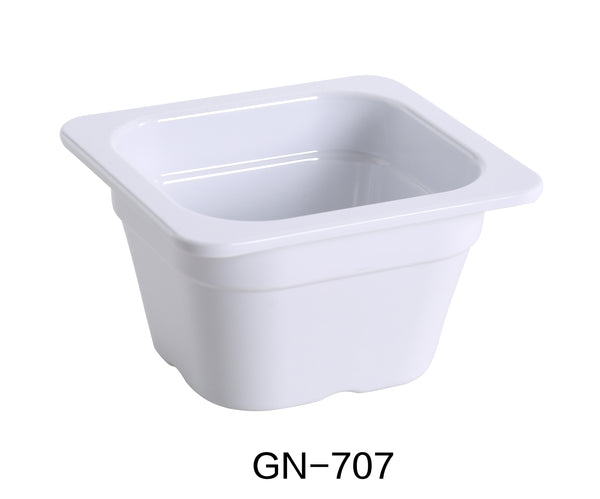 Yanco GN Pan Melamine 6.93" x 6.38" 3.94" / 176 X 162 X 100mm PAN, GN 1/6, 0.9L