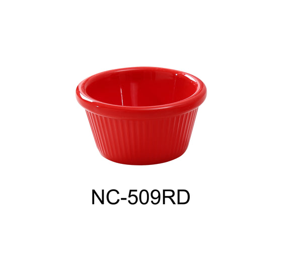 Yanco Accessories (Melamine) Melamine 2 7/8", 2 OZ FLUTED RAMEKIN RED