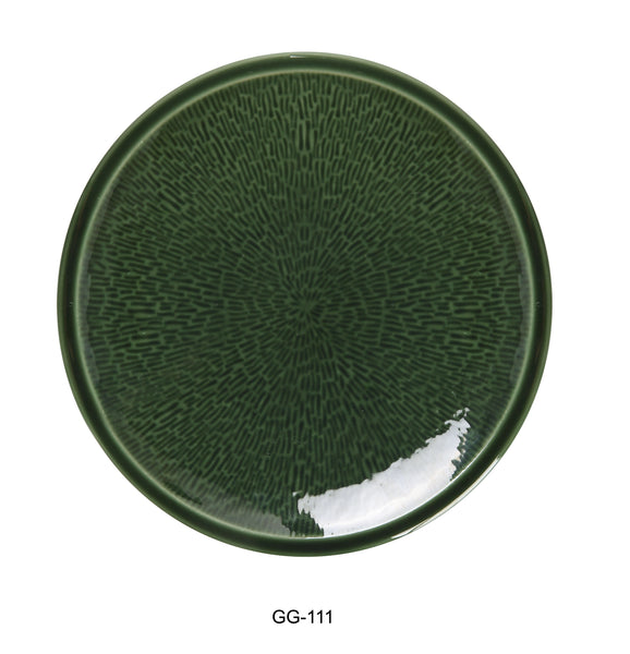 Yanco Green Gem Chinaware 11-1/4" X 1-1/2" ROUND PLATE