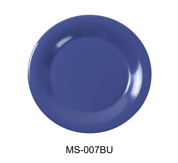 Yanco Milestone Melamine 7 1/2" WIDE RIM ROUND PLATE BLUE