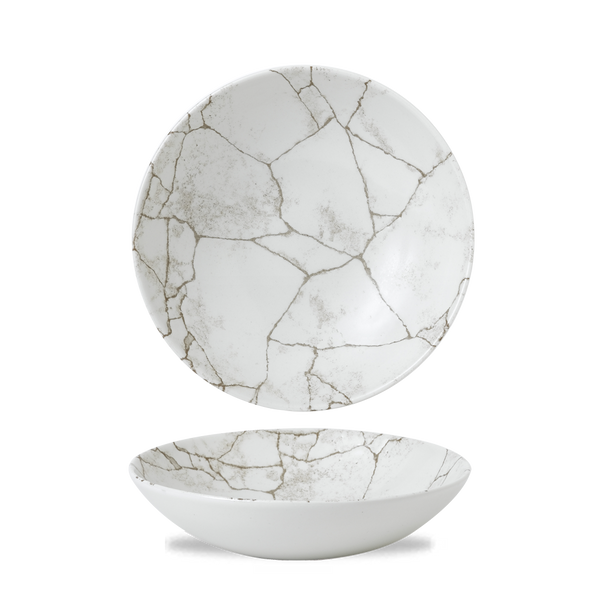 Studio Prints Kintsugi Agate Grey Evolve Coupe Bowl 7.25" Box 12