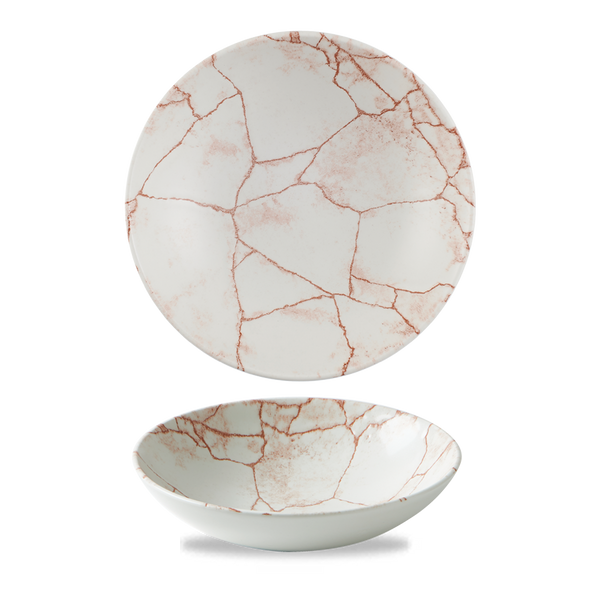 Studio Prints Kintsugi Coral Evolve Coupe Bowl 7.25" Box 12