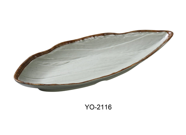 Yanco Yoto Melamine 16 1/2" X 7"X 1 7/8" OVAL DISPLAY PLATE WITH FOOT