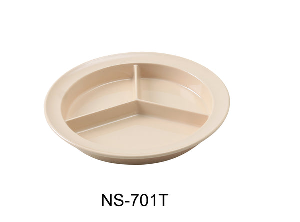 Yanco Nessico Melamine 9" DEEP COMPARTMENT PLATE TAN