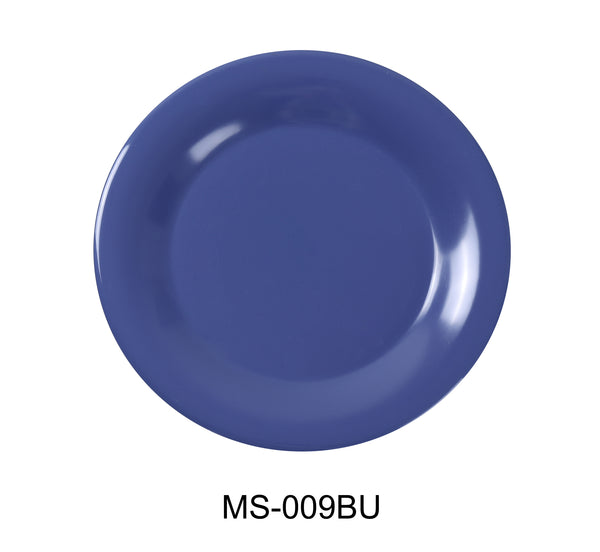 Yanco Milestone Melamine 9" WIDE RIM ROUND PLATE BLUE