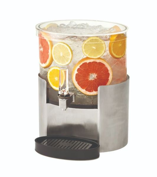 Elliptic 2 Gal. Beverage Dispenser with Stainless Steel Base and Drip Tray, 1 EA