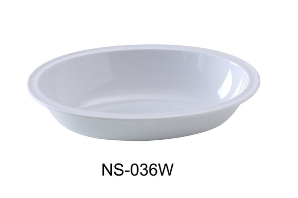 Yanco Nessico Melamine 10" X 7 1/4" X 2 1/4" OVAL BOWL 36 OZ WHITE