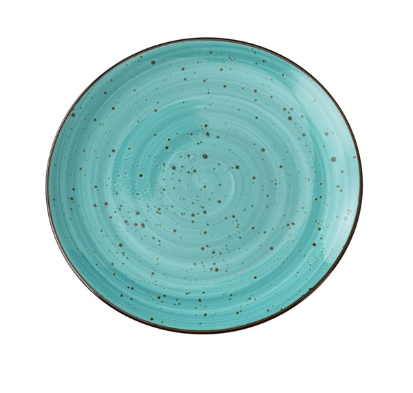 Yanco Lyon-Turquoise Chinaware 7 1/4" X 3/4" COUPE PLATE TURQUOISE