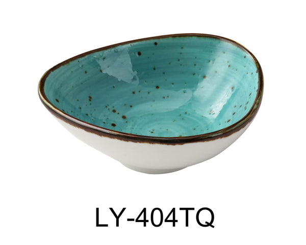 Yanco Lyon-Turquoise Chinaware 4 3/4" X 4 3/8" X 1 5/8" TRIANGLE SAUCE BOWL 5 OZ TURQUOISE