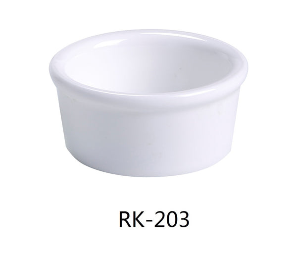 Yanco Accessories Chinaware 2 3/4" X 1 1/4" SMOOTH RAMEKIN 2.5 OZ BONE WHITE