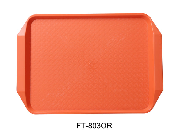 Yanco Serving Trays Plastic 17" X 12" FAST FOOD TRAY WITH HANDLE ORANGE