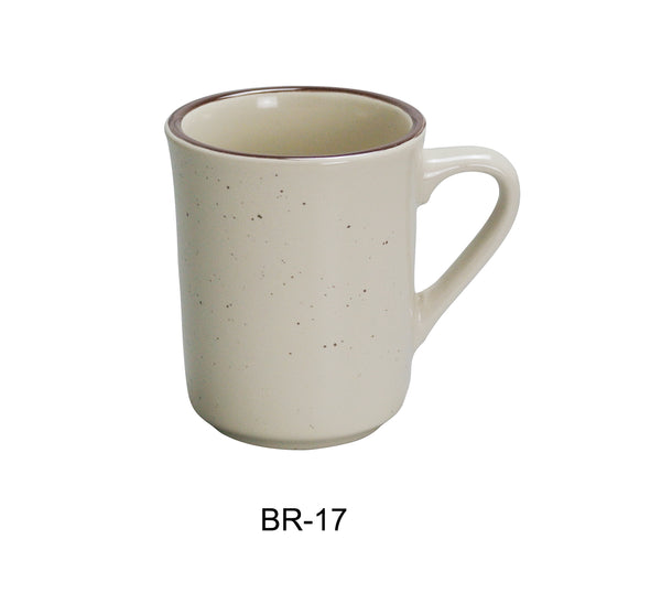 Yanco Brown Speckled Chinaware 3 1/2" VENTURA MUG 7 OZ