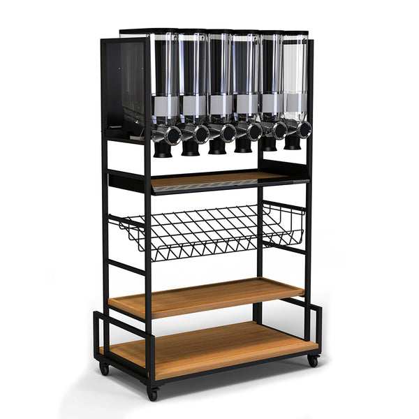 Modulite™ Cart Kit B- ProBulk with 6 Dispensers, Catch Tray,1 Bamboo and 1 Wire Shelf, 1 Kit