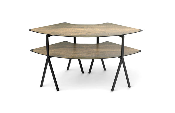 Modulite™ 2 level Kit, Walnut 2 Qtr Round Table Top, Black Legs