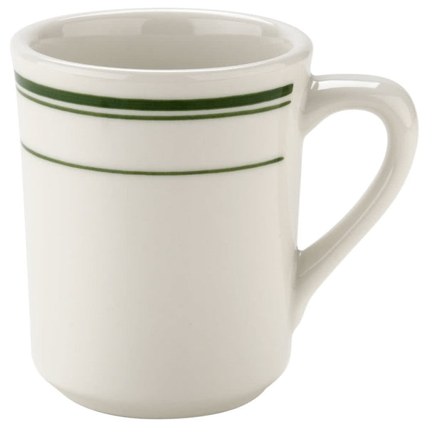 Yanco Green Band Chinaware 3 1/2" X 3 3/4"H MUG 8 OZ