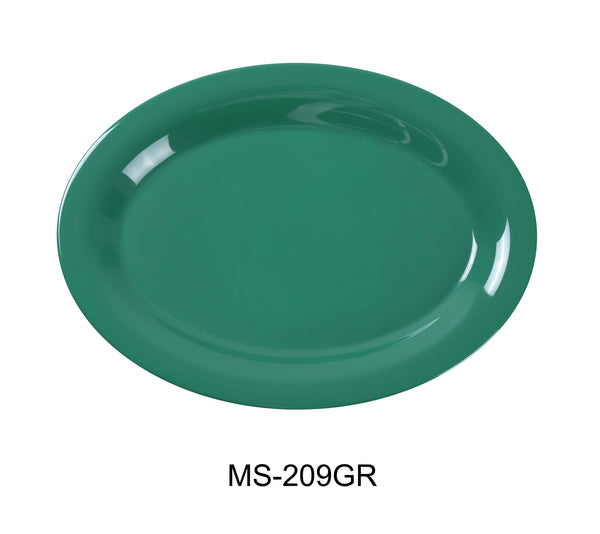 Yanco Milestone Melamine 9 1/2" X 7 1/4" OVAL PLATTER GREEN