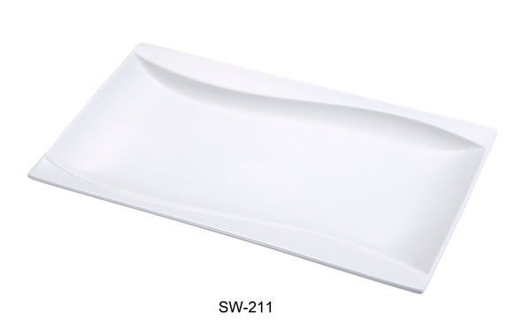 Yanco Sea Wave Chinaware 11" X 7" RECTANGULAR PLATE