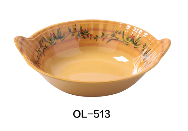 Yanco Olive Melamine 13 1/2" X 3 1/4" BOWL WITH HANDLE 3 QT