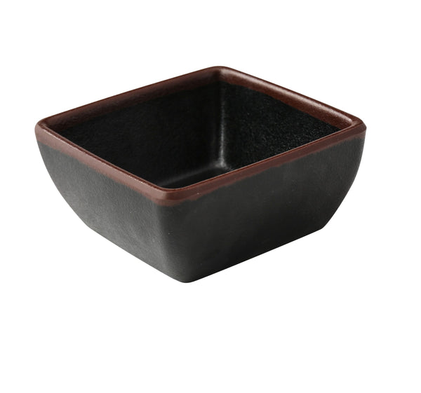 Yanco Nature Art Melamine 3 1/2" X 1 1/2" SQUARE SAUCE DISH 5 OZ - BK