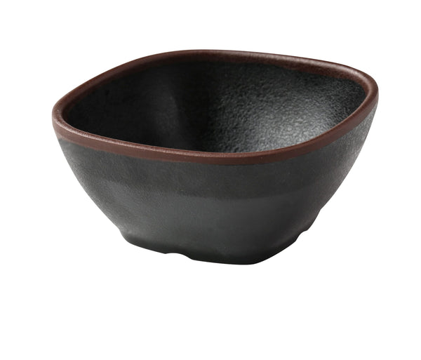 Yanco Nature Art Melamine 4 1/2" X 2" SQUARE MISO SOUP BOWL 10 OZ - BK