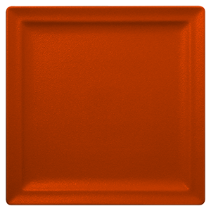 SQUARE FLAT PLATE, 11.8"L, 11.8"W, TANGERINE ORANGE