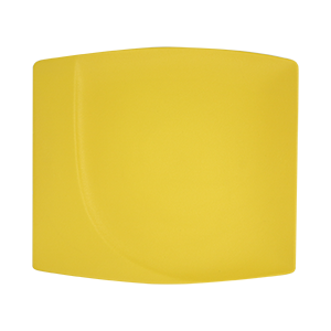 SQUARE FLAT PLATE, 12.6"L, 11.4"W, CORN YELLOW