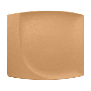 SQUARE FLAT PLATE, 12.6"L, 11.4"W, PEACH ORANGE