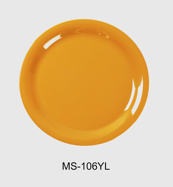 Yanco Milestone Melamine 6 1/2" NARROW RIM ROUND PLATE YELLOW