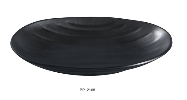 Yanco Black Pearl Melamine 8 1/2" X 5" OVAL DEEP PLATE