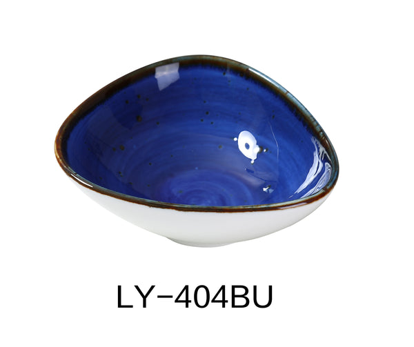 Yanco Lyon-Blue Chinaware 4 3/4" X 4 3/8" X 1 5/8" TRIANGLE SAUCE BOWL 5 OZ BLUE