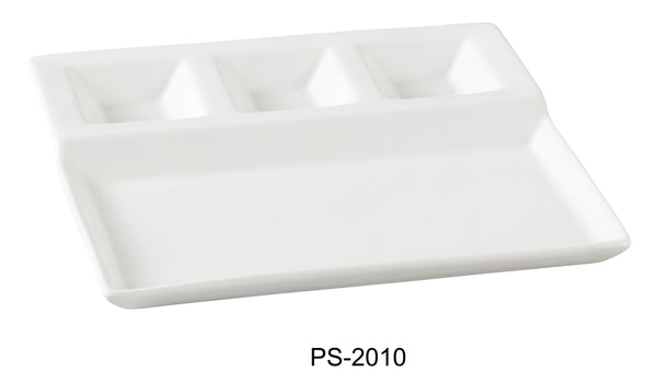 Yanco Piscataway Chinaware 10 1/4" X 8 3/4" 4-COMPARTMENT