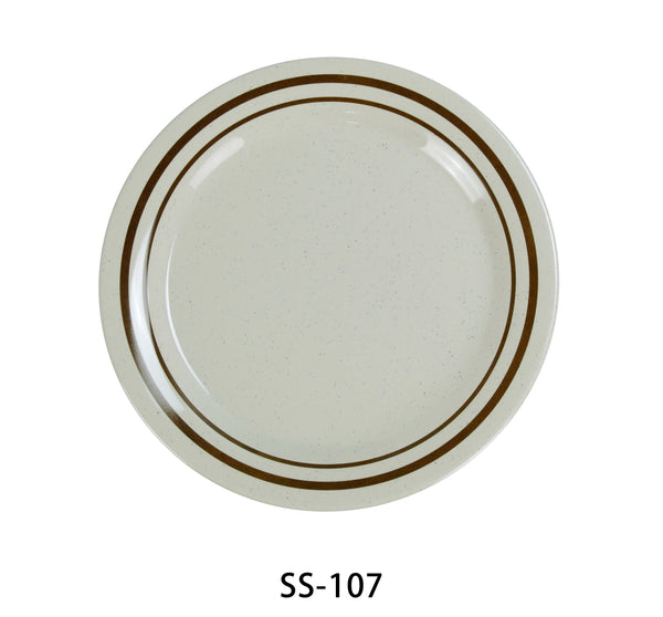 Yanco Sesame Melamine 7 1/4" ROUND DINNER PLATE