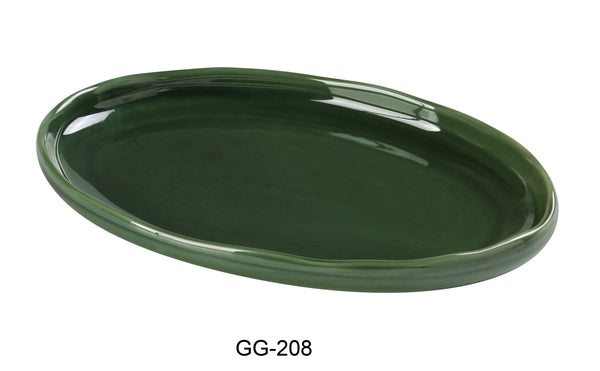 Yanco Green Gem Chinaware 8-1/4" X 5-1/2" X 7/8" OVAL PLATE