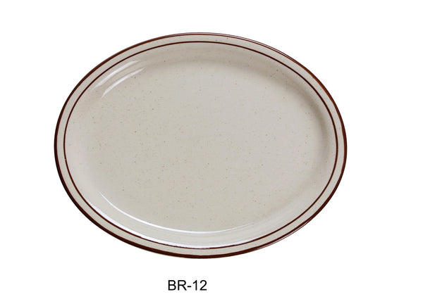 Yanco Brown Speckled Chinaware 9 1/2" X 7 1/2" PLATTER