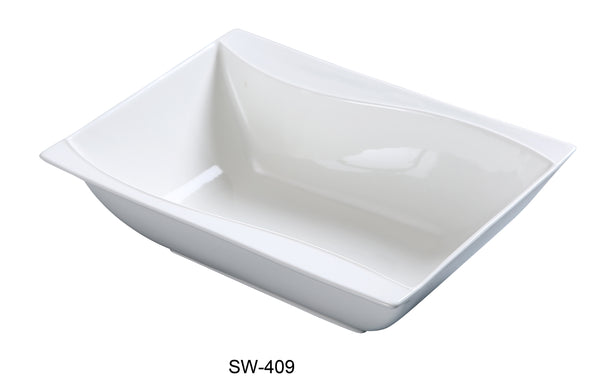 Yanco Sea Wave Chinaware 9" X 6 1/2" RECTANGULAR BOWL 25 OZ