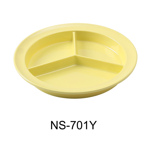 Yanco Nessico Melamine 9" DEEP COMPARTMENT PLATE YELLOW