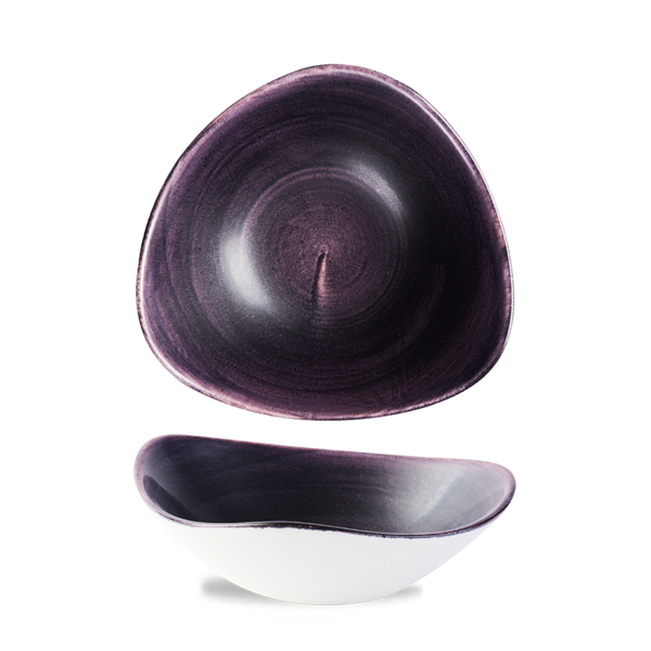 Stonecast Patina Deep Purple Triangle Bowl 23.5cm 9 1/4" 60cl 21oz