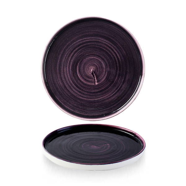 Stonecast Patina Deep Purple Walled Plate 21cm 8 1/4" H: 2cm